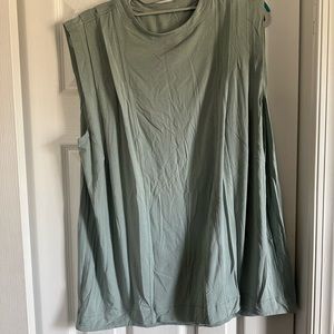 A pretty light blue sleeveless top perfect for working out
